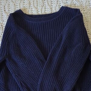 GAP Blue V-Neck Ribbed Sweater